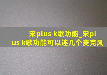 宋plus k歌功能_宋plus k歌功能可以连几个麦克风